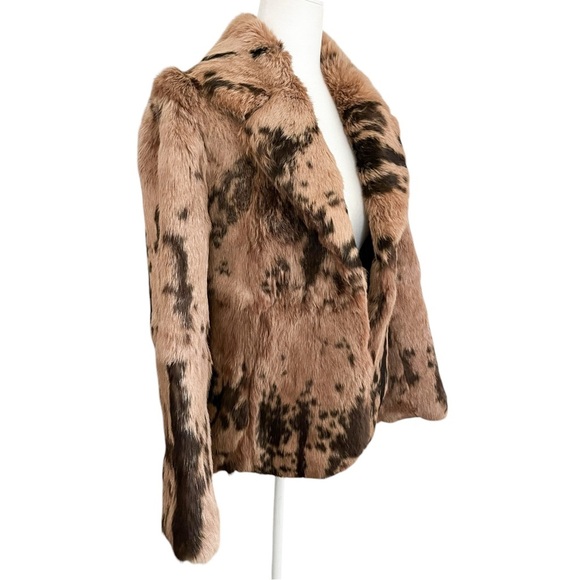 Women's Tan and Brown Fur Jacket - Picture 5 of 14